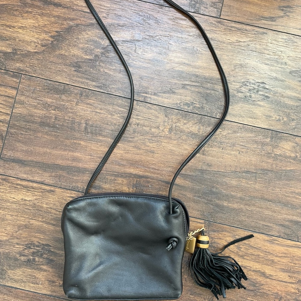 Black Genuine Leather Crossbody purse